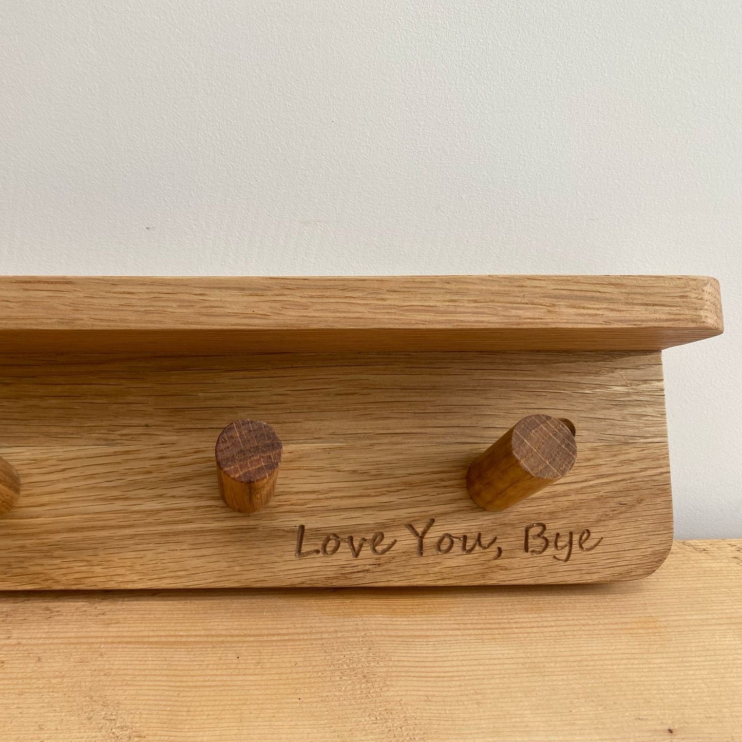 10 Peg Rail & Shelf in Oak