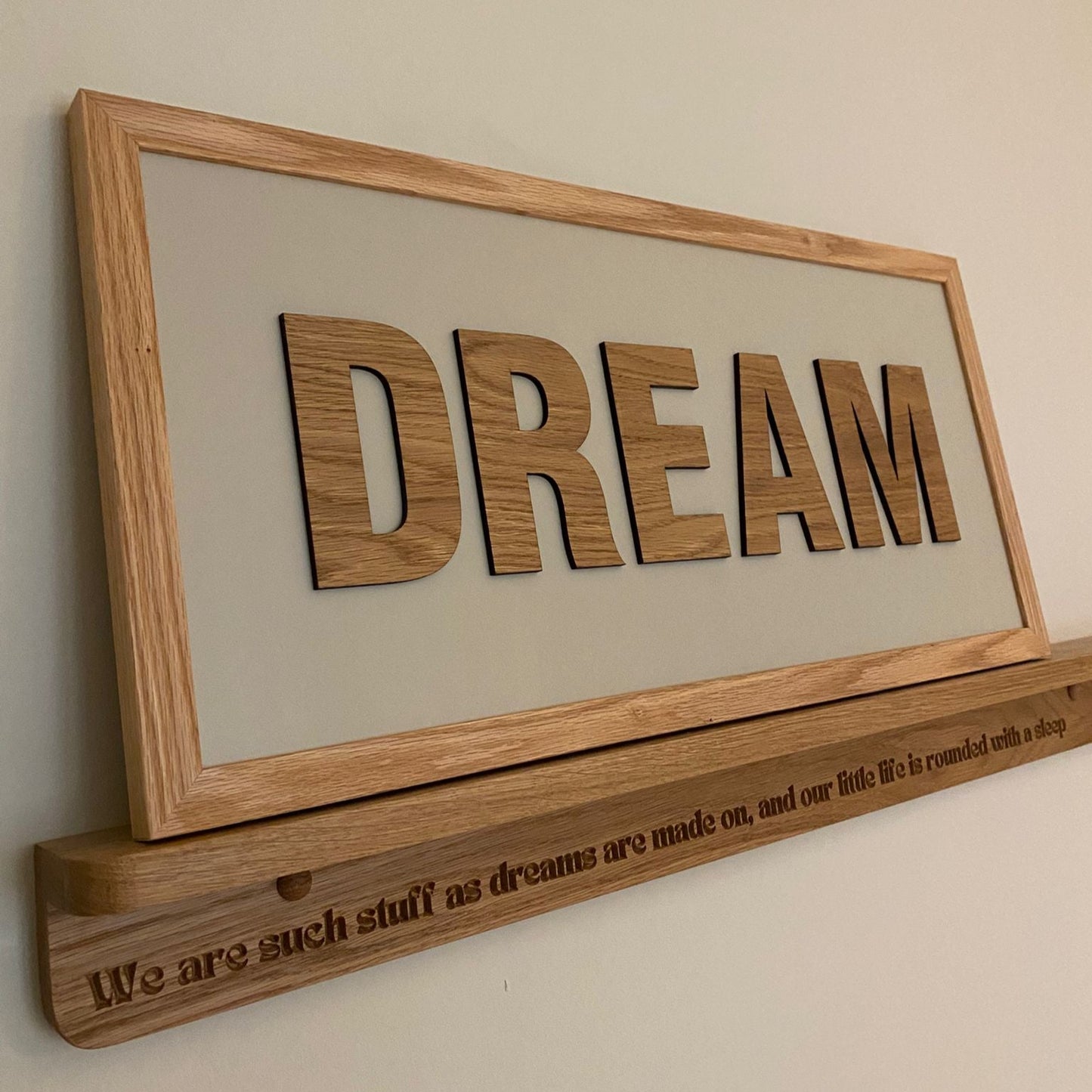 'Dream' - Medium Sign Oak Frame