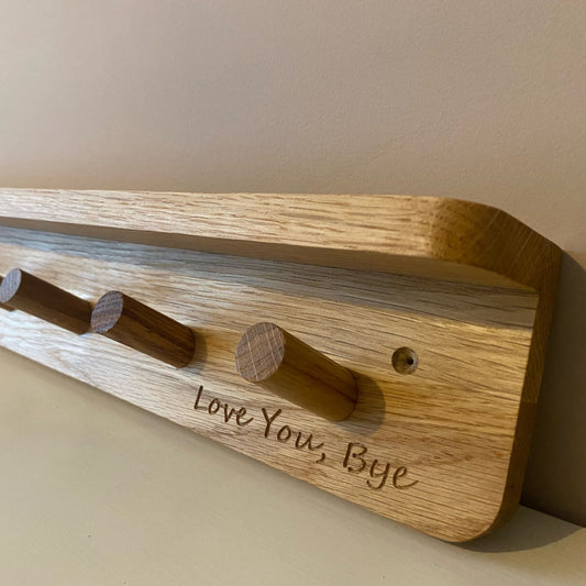 10 Peg Rail & Shelf in Oak