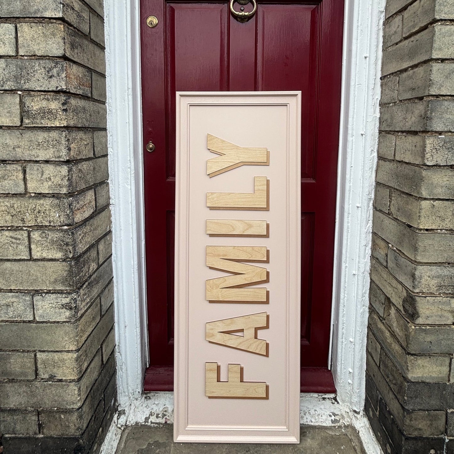 Blush Pink 'Family' - Large Typographic Sign